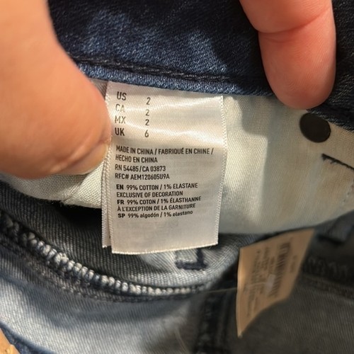 AMERICAN EAGLE Size 2 NWT Shortie Low Rise Stretch Denim Jean Shorts Raw Hem - Bild 9 von 9
