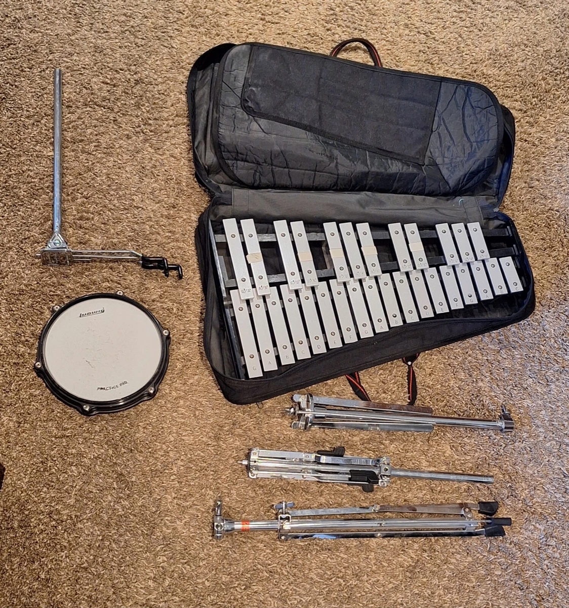 Ludwig Glockenspiel Bell Kit Telescoping Stand Travel Bag eBay