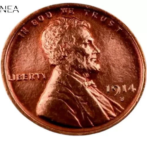 1914-S Lincoln Wheat Penny Cent ~ Gem BU (red) ~ Key Date!