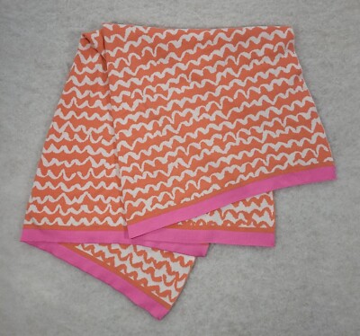 Oh Joy Target Baby Girl Wave Stripe Blanket Neon Pink Bright Orange White 38x29