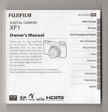 Fuji Fujifilm XF1 Genuine Camera Instruction Manual / User Guide In English