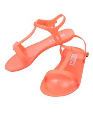 neon orange jelly sandals
