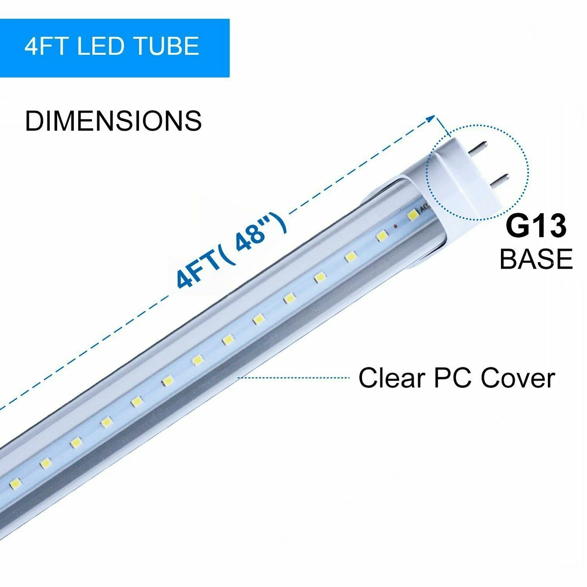 F32T8 LED Replacement Tube Light Double End Powered Ballast Bypass Frosted Lens