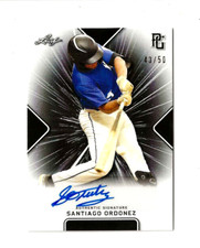 2021 SANTIAGO ORDONEZ LEAF PERFECT GAME AUTO BLACK PARALLEL ROOKIE #43/50  NEW