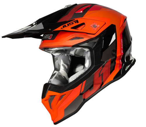 Casco Motocross Just1 J39 REACTOR fluo arancio fluo Enduro Quad Tg XS | eBay