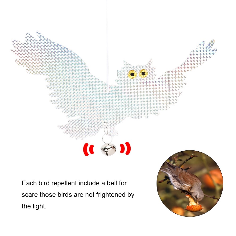 Owl Shape Reflective Bird Repellent Hanging Decoys To Keep Away Pest