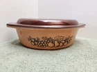 Pyrex Large 2½ Qt Casseroles Old Orchard Fruit Harvest Gold 045 Vintage