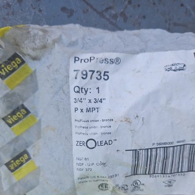 VIEGA PROPRESS 79735 ProPress union, 3/4'' x 3/4'' 5UMK8