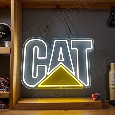 16''x10'' Caterpillar Cat LED Neon Sign With Dimmer USB Powered Light Wall Bar DF