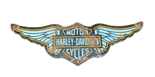 VINTAGE HARLEY DAVIDSON WINGS PORCELAIN SIGN CAR GAS TRUCK OIL MOTORCYCLE