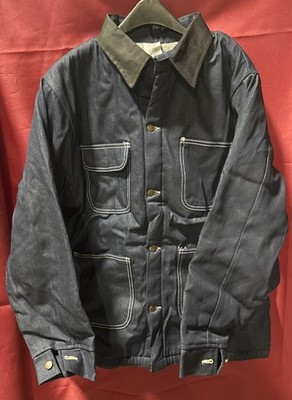 Bob Barker Blanket Lined Blue Denim Work Coat Prison Chore Barn Jacket Men's XL