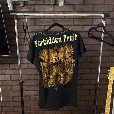 L.G.B. Forbidden Fruit Graphic Black Cotton T-Shirt Crew Neck Size