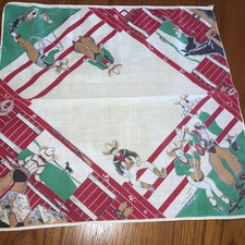 1950s Cowboy Western Theme Hankie Handkerchief horse,music graphics