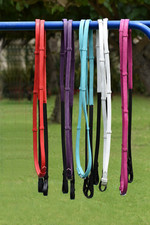 Premium Soft Leather Padded Coloured Bridle Reins Durable, Comfortable & Stylish