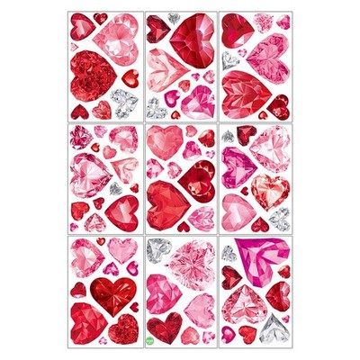 Valentinstag klammert Fensteraufkleber doppelseitiges Design PVC Material wieder