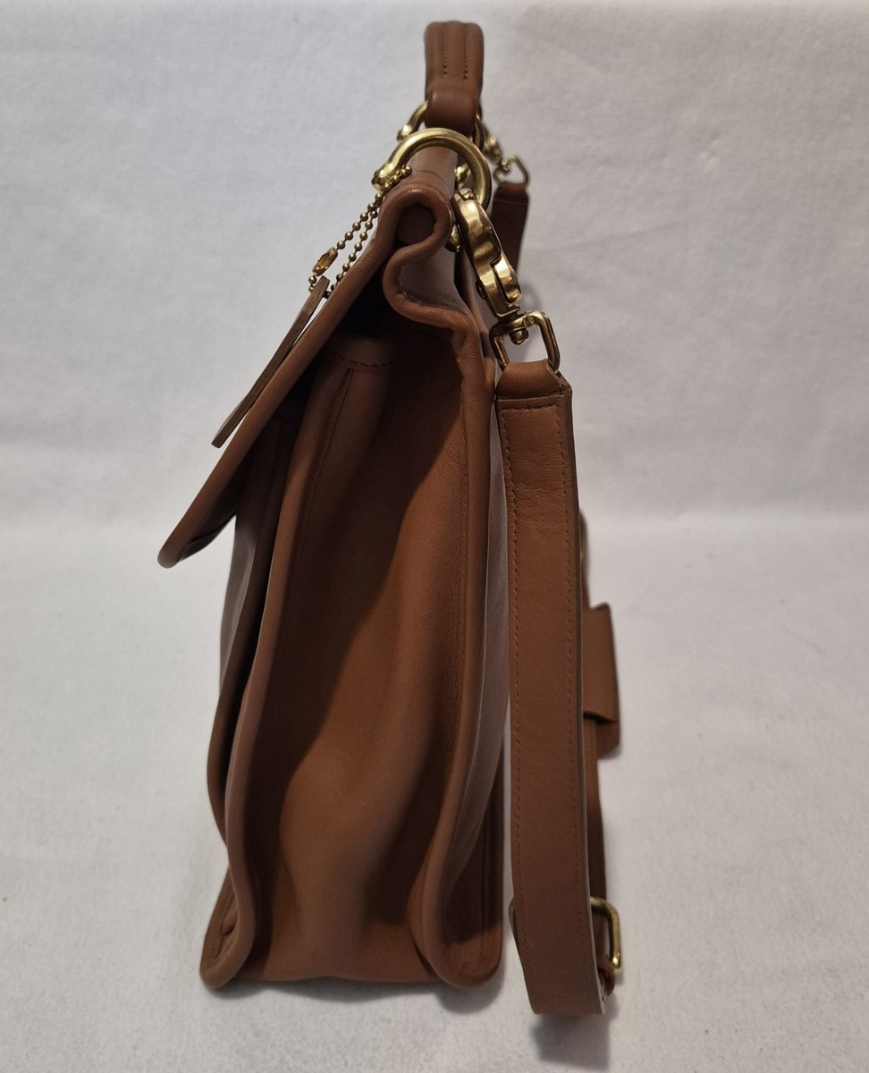 Coach 5266 Vintage Beekman Tan Leather Briefcase Laptop Bag READ