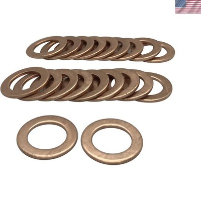 M14 Copper Drain Plug Washers - 20 Pack for Brake Hose & Hydraulic Fittings