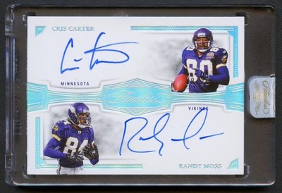 RANDY MOSS + CRIS CARTER 2023 FLAWLESS VIKINGS SILVER DUAL AUTO AUTOGRAPH /20