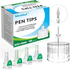 MireMed Pen Tips 32G x 4mm (5/32"), 100 Count