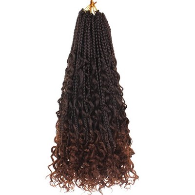 Beverlee 18'' 8 Packs Boho Box Braids Goddess Crochet Hair Bohemian Curly Ends
