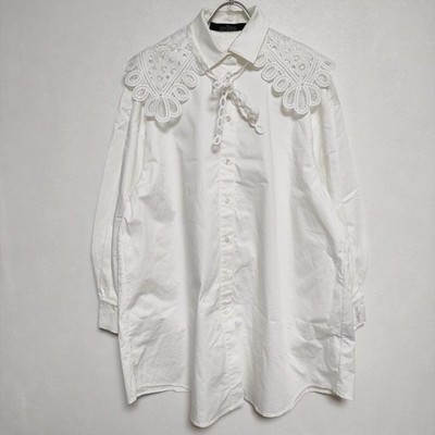 rokh Collar Lace FR38 IT42 UK10 US46 Blouse shirt white 4-0114M 