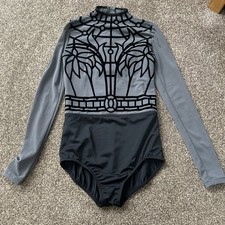 Costume/Leotard danza bambina Weissman - acro moderno lirico - nero e grigio LC