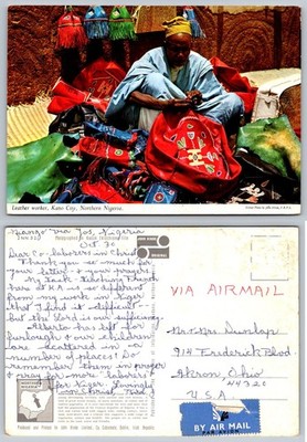 Kano City Nigeria Leather Worker John Hinde Postcard 1960s Africa Culture Art