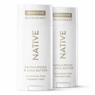 Native Sensitive Deodorant Sandalwood & Shea Butter 2..65 oz - 2 PACK SHIPS FAST