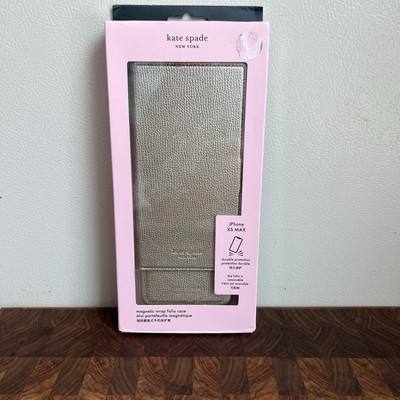 Kate Spade New York Gold Wrap Folio Case With Pink Flower For iPhone XS Max