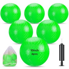 6 Pcs Kickballs 10 Inch Playground Ball Rubber Inflatable Dodgeball with Pump...