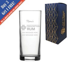 Engraved Rum Glass, Personalised Prescription For Rum Design