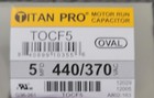 Titan Pro 5.0 mfd run capacitor Oval Motor Run Capacitor 5 MFD 440/370  — photo 3