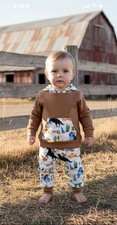 Boys Western Outfit: Cowboy Hoodie Jogger Set - Cotton Blend