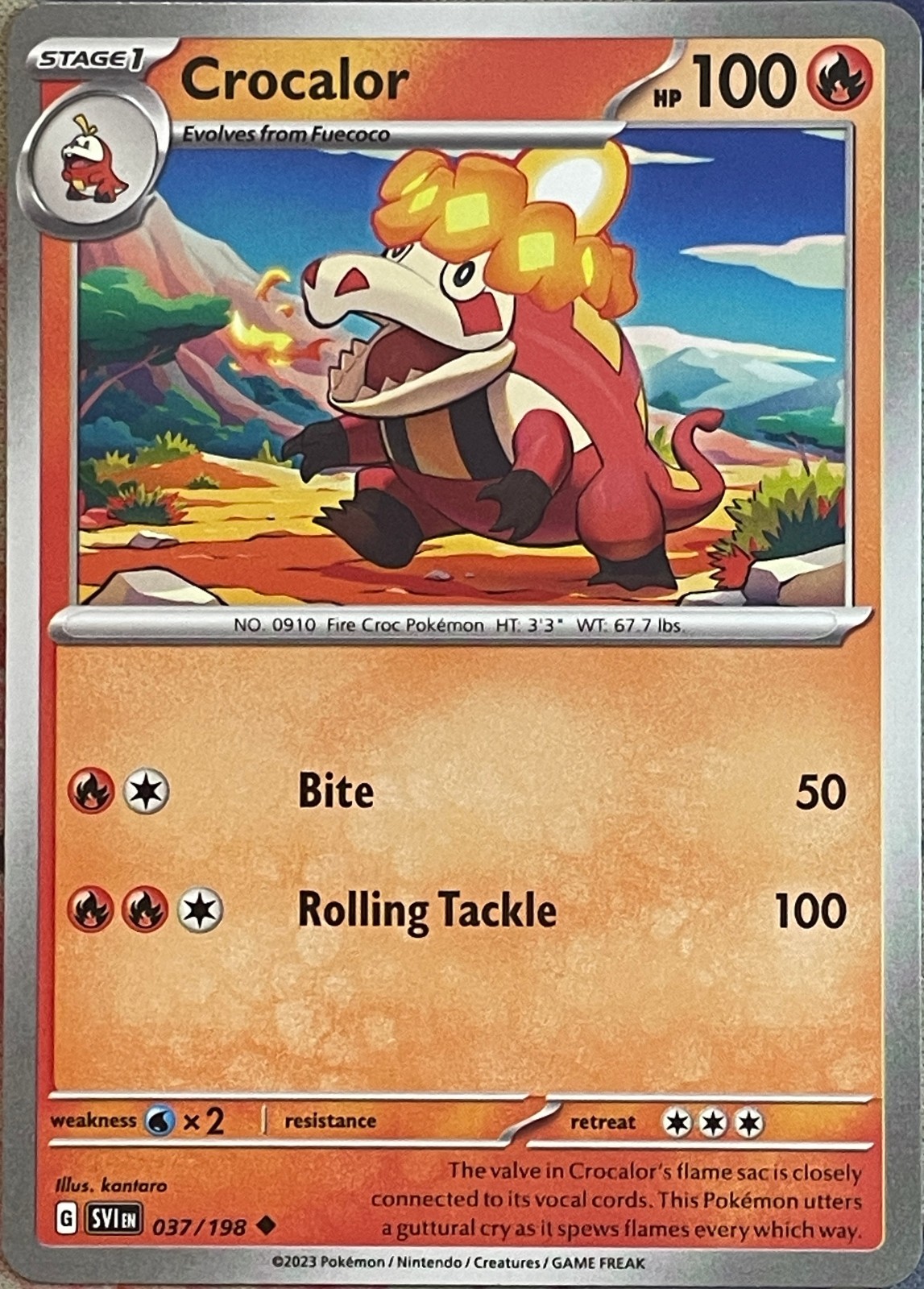 Crocalor - 037/198 - Scarlet & Violet Base Pokemon 2023