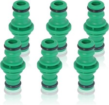 6Pcs Double Male Hose Connector, Green Hose Pipe Connector Set Male to Male Gar