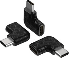 USB C Right Angle Adapter,90 Degree USB C to USB Type-C Male to Female Adapter 