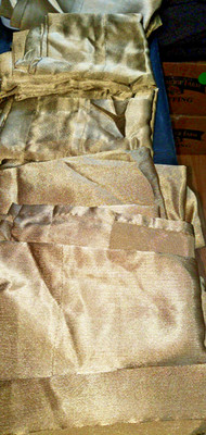 6 panels 6 Valance JC Penney Chris Madden Gold Rod Pocket Curtains 54'' X 84''