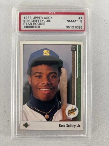 1989 UPPER DECK BASEBALL #1 KEN GRIFFEY JR. STAR ROOKIE PSA 8 NM-MT