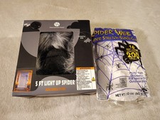 5 Ft Giant Light-Up Spider W/Purple LED Outdoor Halloween Yard Decoration NEW