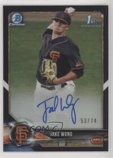2018 Bowman Draft Chrome Pick Black Refractor 53/74 Jake Wong #CDA-JW Auto 0c6