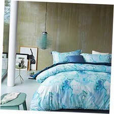 100 Long-Staple Cotton Duvet King 104"x90" Aqua - Albertine No Comforter 
