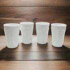 4 VTG Anchor Hocking White Milk Glass Tumblers Glasses Harvest Grape Leaf Vines