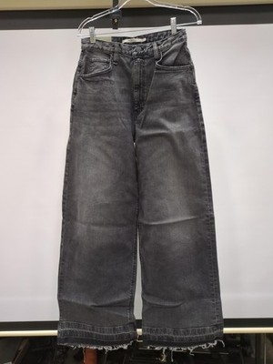Hudson Women's James High Rise Wide Leg Jean, Black Smoke, 28