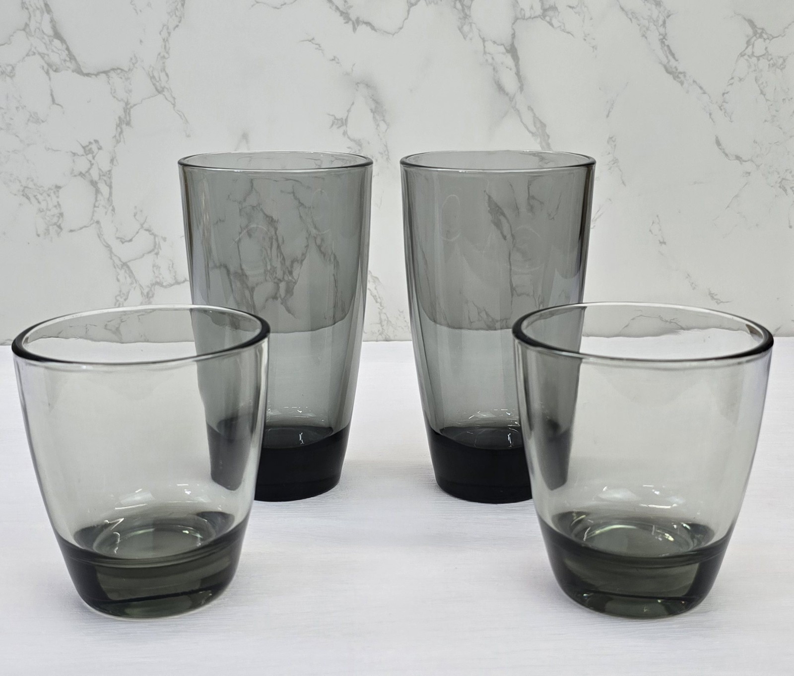 Libbey 8 oz Smokey Gray Weighted Tumbler Glasses Set of 4