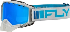 FLY RACING Zone SnoW Goggle Silver/Blue W/ Sky Blue Mirror/Blue Lens