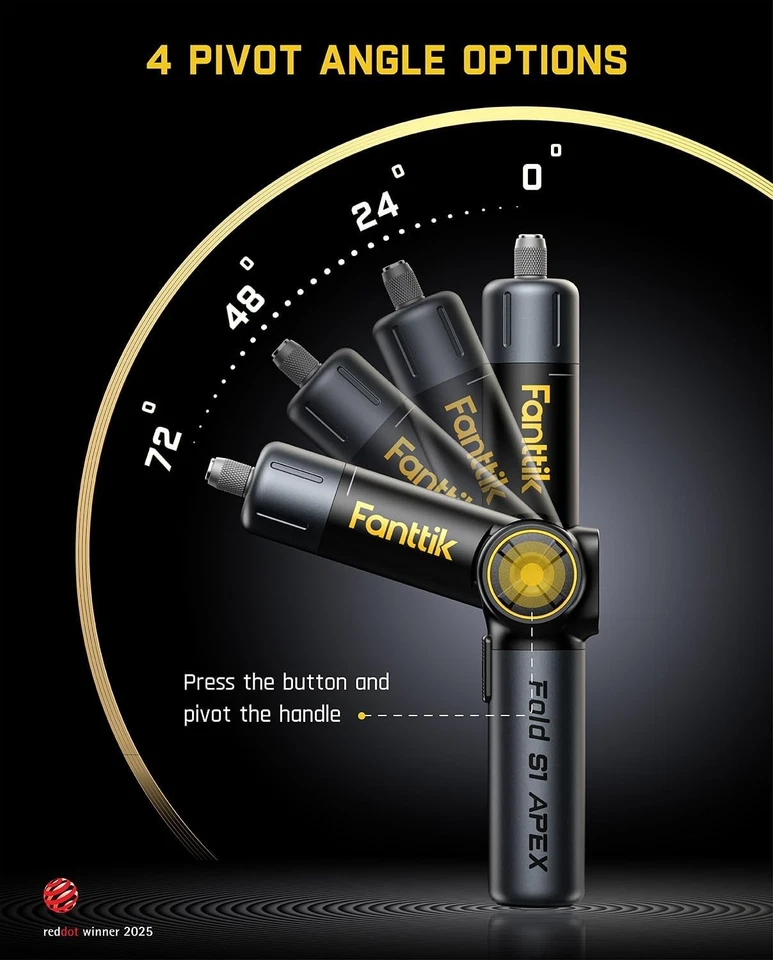 Fanttik S1 APEX Electric Screwdriver, Pivot Handle Screwdriver, Max 7N.m High To - Image 4 of 4