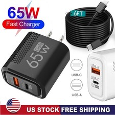 65W Super Fast Charging USB Type C Wall Charger For Samsung iPhone Android Phone