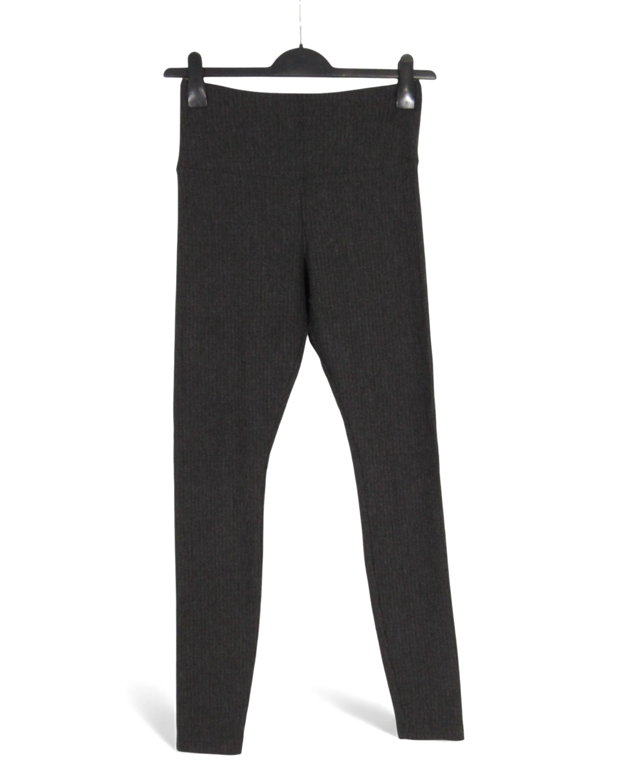 LYSSE Dark Gray TEXTURED KNIT Pull-On TUMMY CONTROL Ankle LEGGINGS PANTS Sz M