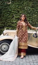 3 PIECE BOLLYWOOD GOWN SALWAR KAMEEZ PAKISTANI INDIAN WEDDING PARTY WEAR DRESS