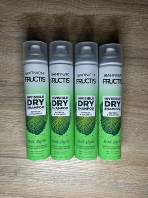 4 Pack Garnier Fructis Invisible Dry Shampoo Refresh Volumize Mint Mojito 4.4oz